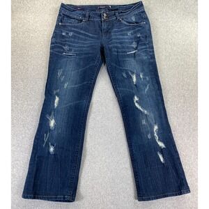 Vigoss Jeans Women's 13 Dark Blue Bootcut Stretch Denim Grunge Y2K *Hemmed*